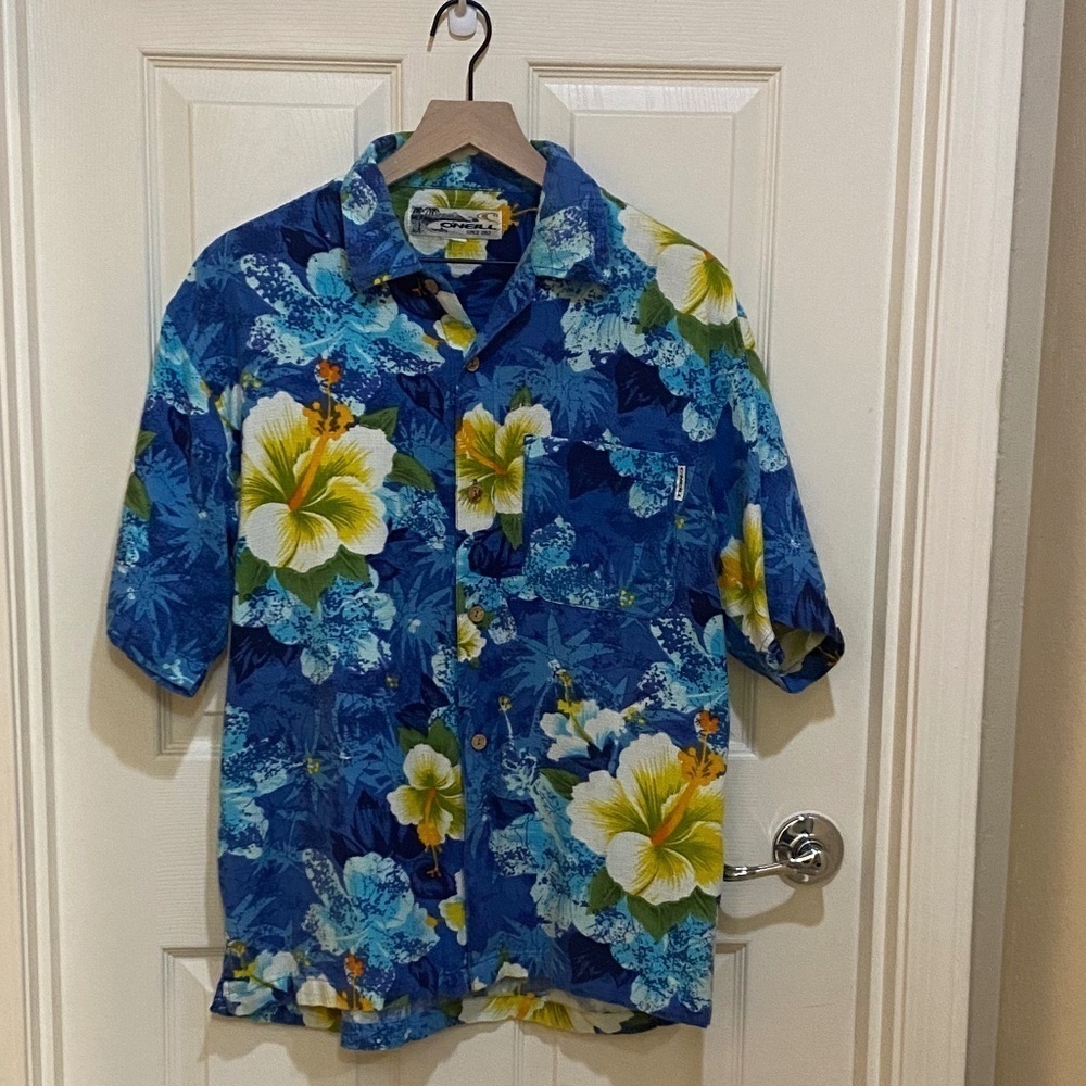 Vintage O'Neill-Men's‎ Floral Hawaiian Shirt-Medium-Short Sleeve-Button up